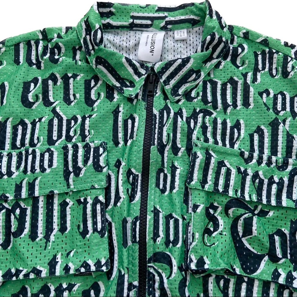 Collusion Green Crop Utility Jacket
